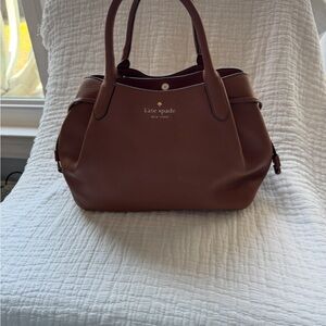 kate spade Large Dumpling Gingerbread Leather Pebbled Tote with Top Handles